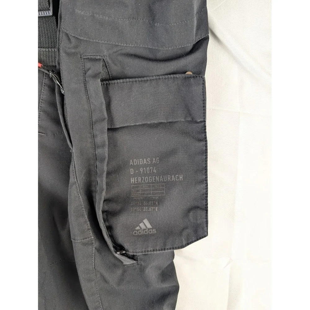 Adidas TH PNT Twill Sports Joggers Pants Black Belted Pants Men's S